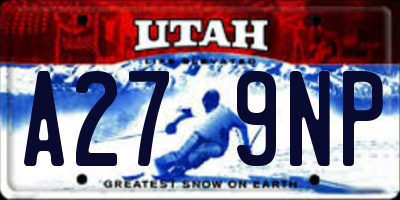 UT license plate A279NP