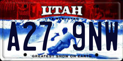 UT license plate A279NW
