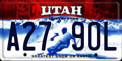 UT license plate A279OL