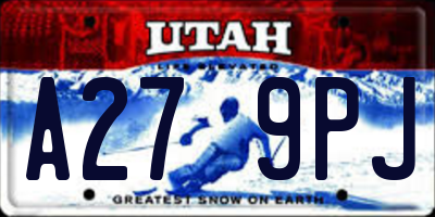 UT license plate A279PJ