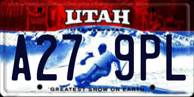 UT license plate A279PL