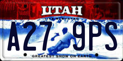 UT license plate A279PS