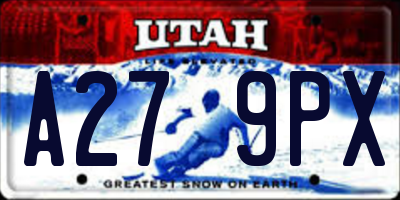 UT license plate A279PX