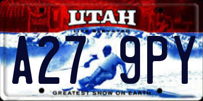 UT license plate A279PY