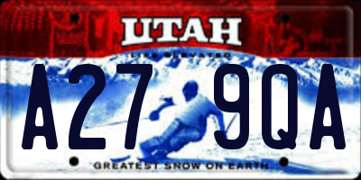 UT license plate A279QA