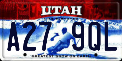 UT license plate A279QL