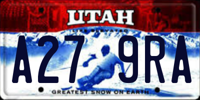 UT license plate A279RA