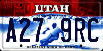 UT license plate A279RC