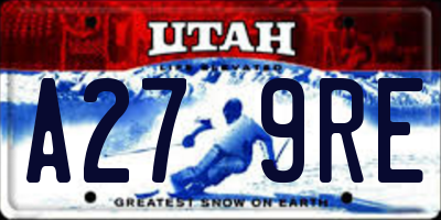 UT license plate A279RE