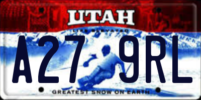 UT license plate A279RL