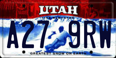 UT license plate A279RW