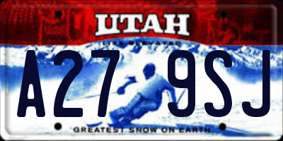 UT license plate A279SJ