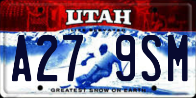 UT license plate A279SM