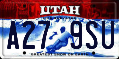 UT license plate A279SU