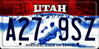 UT license plate A279SZ