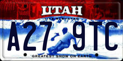 UT license plate A279TC