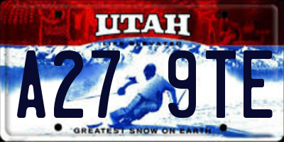 UT license plate A279TE