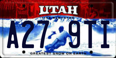 UT license plate A279TI