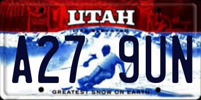 UT license plate A279UN