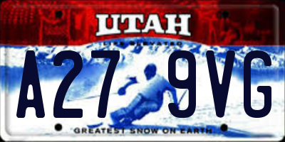 UT license plate A279VG