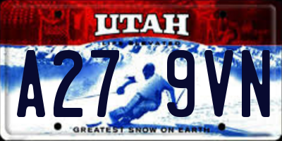 UT license plate A279VN