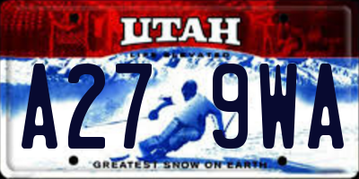 UT license plate A279WA