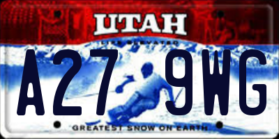 UT license plate A279WG