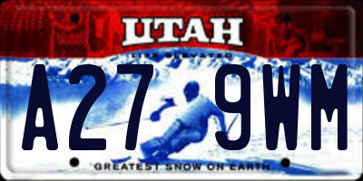 UT license plate A279WM