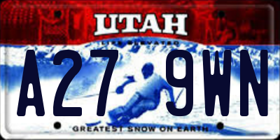 UT license plate A279WN
