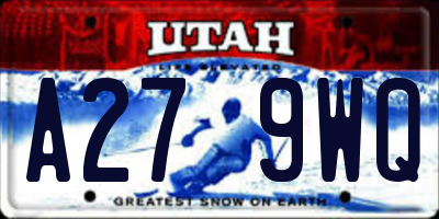 UT license plate A279WQ
