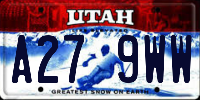 UT license plate A279WW