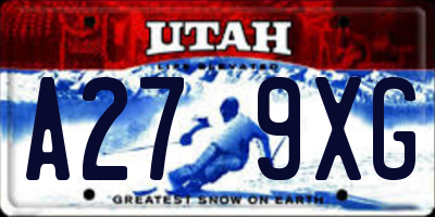 UT license plate A279XG