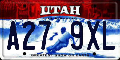 UT license plate A279XL