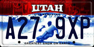UT license plate A279XP