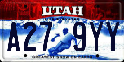 UT license plate A279YY