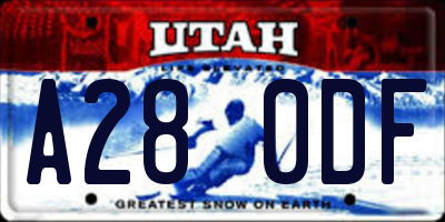 UT license plate A280DF