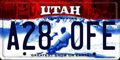 UT license plate A280FE