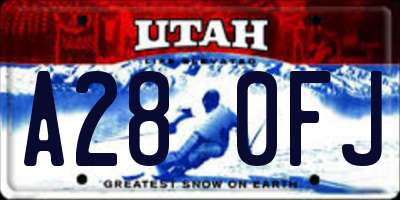 UT license plate A280FJ