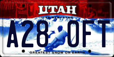 UT license plate A280FT
