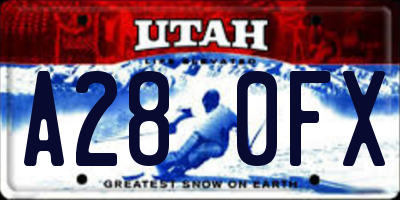 UT license plate A280FX