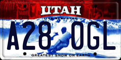 UT license plate A280GL
