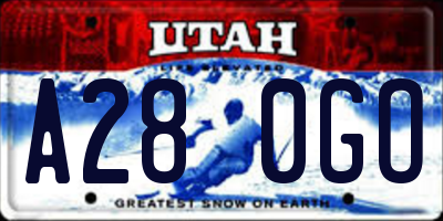 UT license plate A280GO