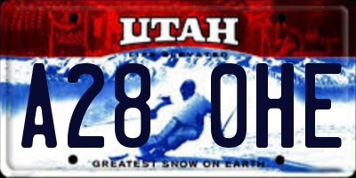 UT license plate A280HE