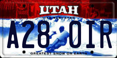 UT license plate A280IR
