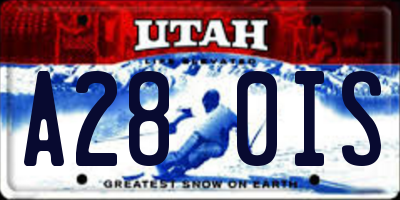 UT license plate A280IS