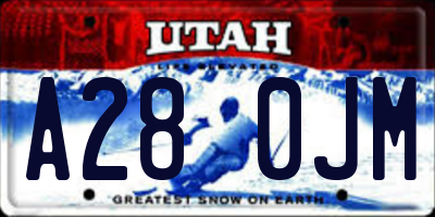 UT license plate A280JM