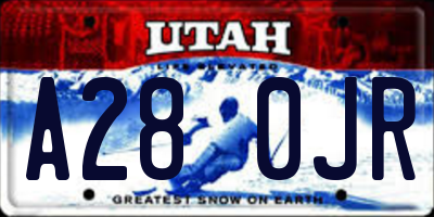UT license plate A280JR