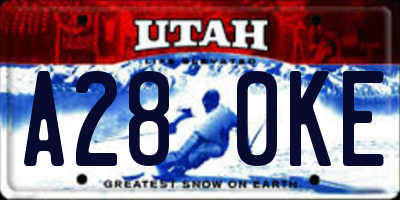 UT license plate A280KE