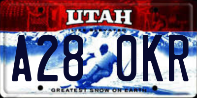 UT license plate A280KR