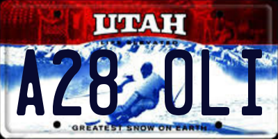 UT license plate A280LI